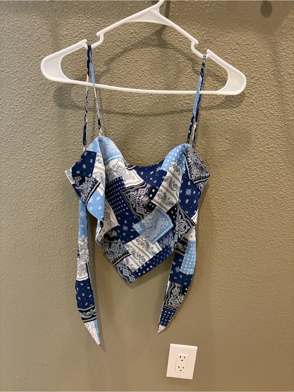 Princess Polly Blue Bandana-Print Tie-Front Cami